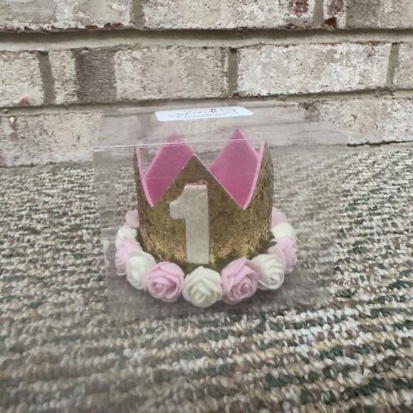 NEW Sweet Wink Gold Glitter Flower 1st Birthday Baby Flower Crown - Picture 1 of 2